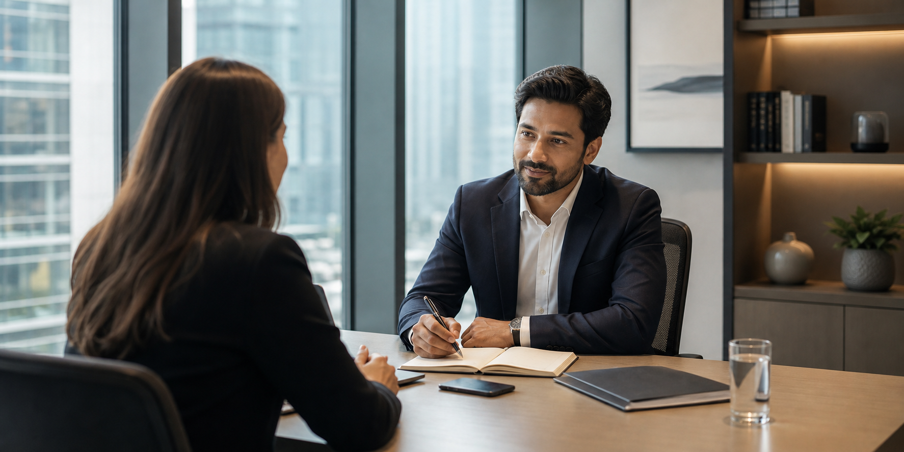 Professional consultation visual for the careers section